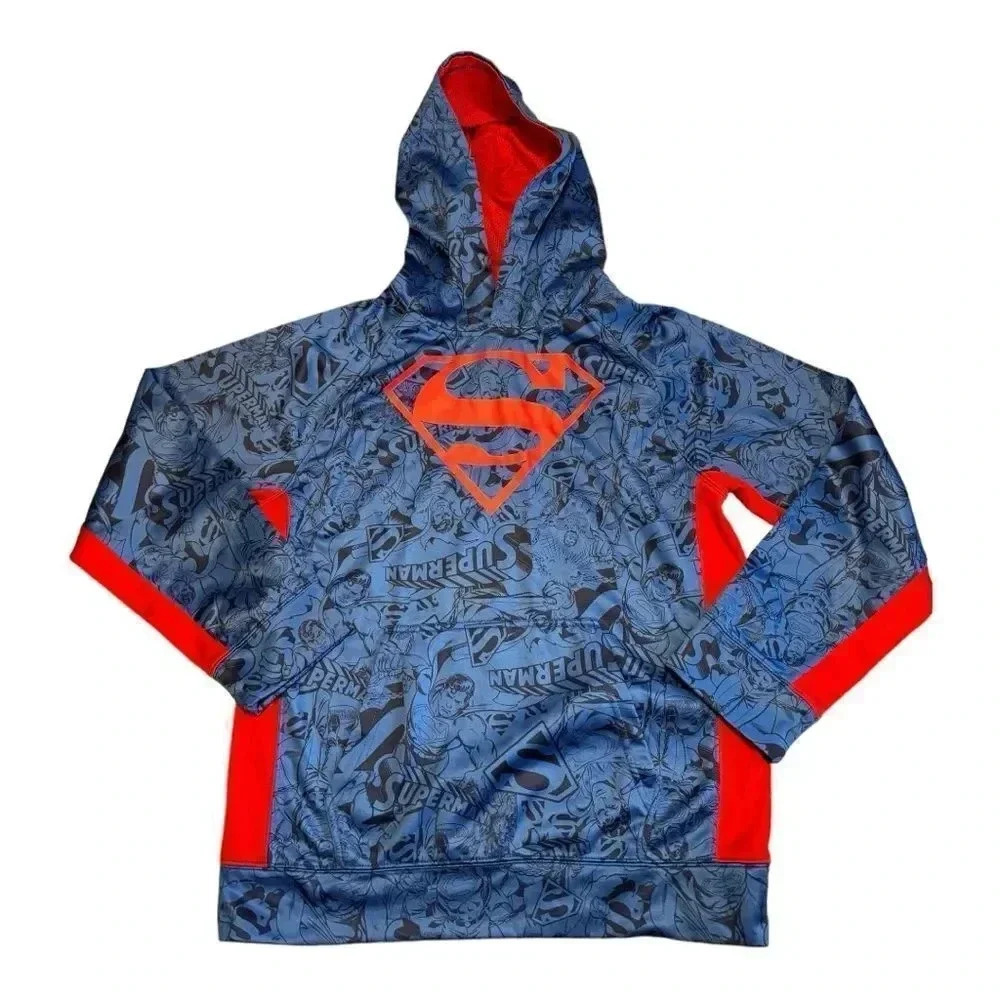 Superman Red Blue Hooded Sweatshirt